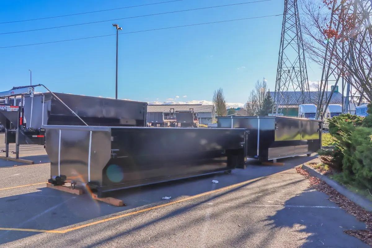 Roll-off dumpster ready for waste disposal at job site for Estate Cleanout Dumpster Rental in Monrovia